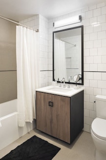 Featured Image for:The Forge - Richlite Bathroom Vanity Cabinets - Queens, NY Case Study