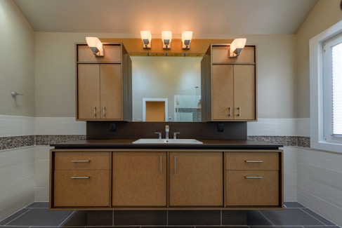 Featured Image for:Richlite Stratum Birch Bathroom Vanity & Millwork - Richmond, VA Case Study