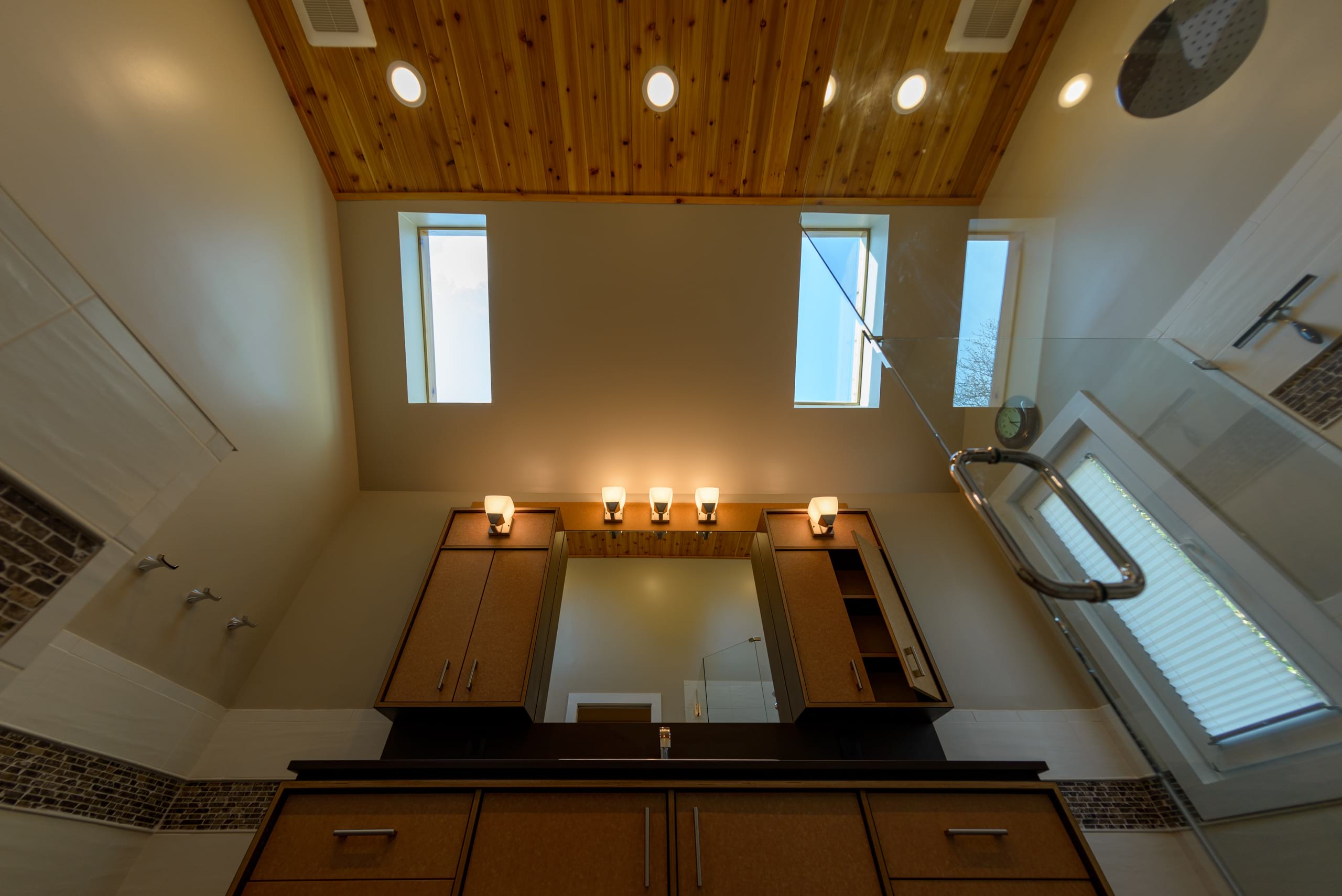 Richlite Baltic Birch Bathroom Vanity & Millwork - Full Room Skylight