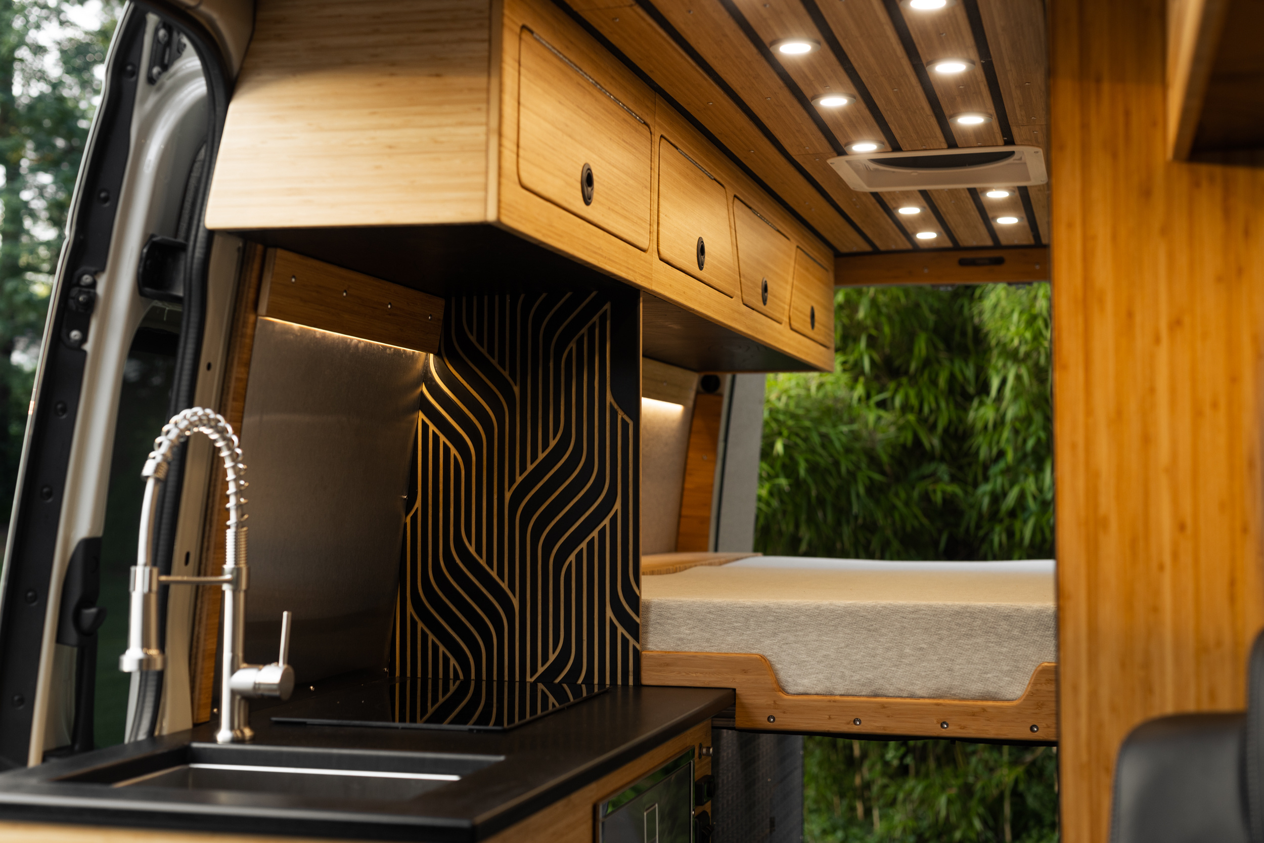 Handcrafted Sprinter Van Build - Richlite & Cali Bamboo
