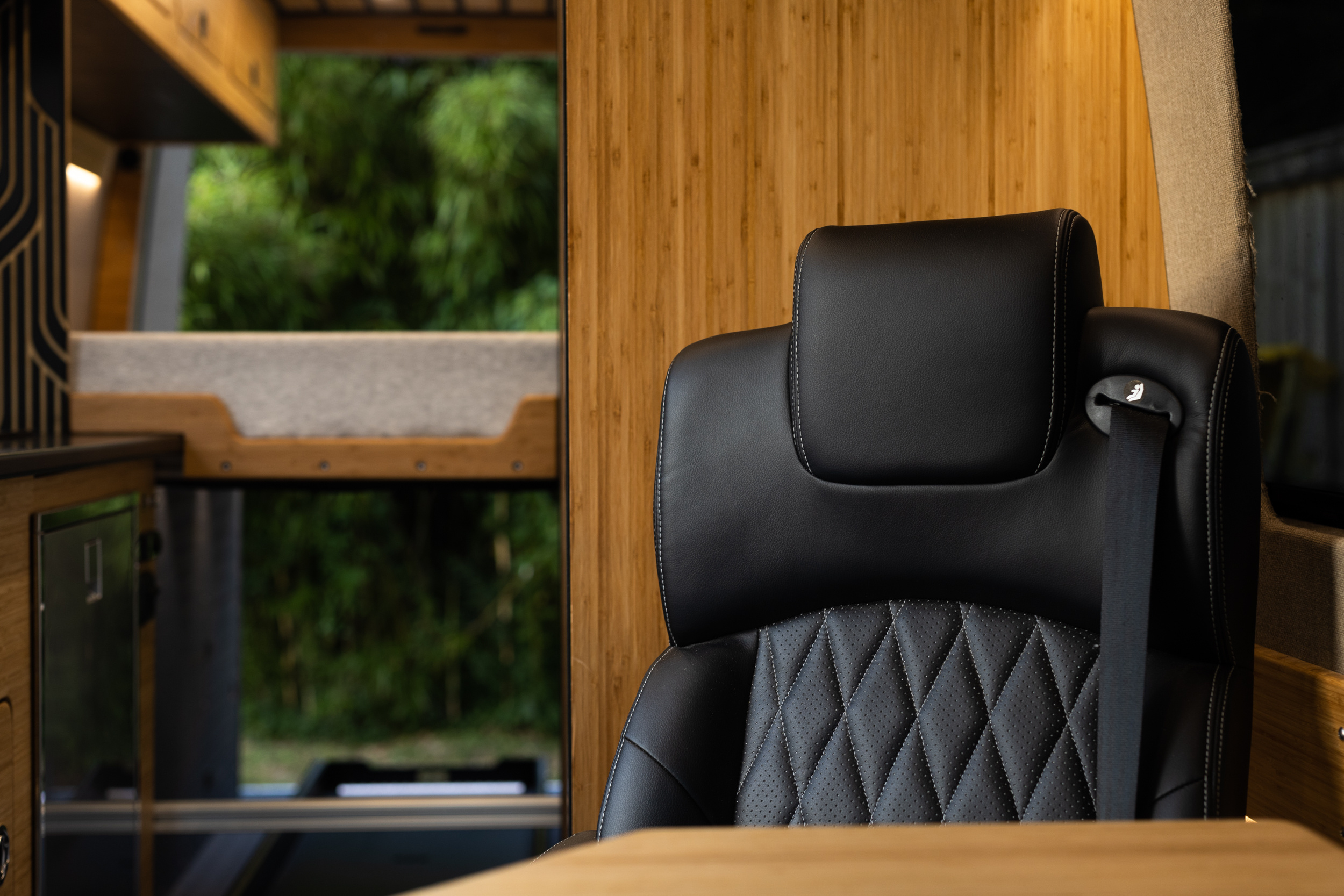 Handcrafted Sprinter Van Build - Richlite & Cali Bamboo