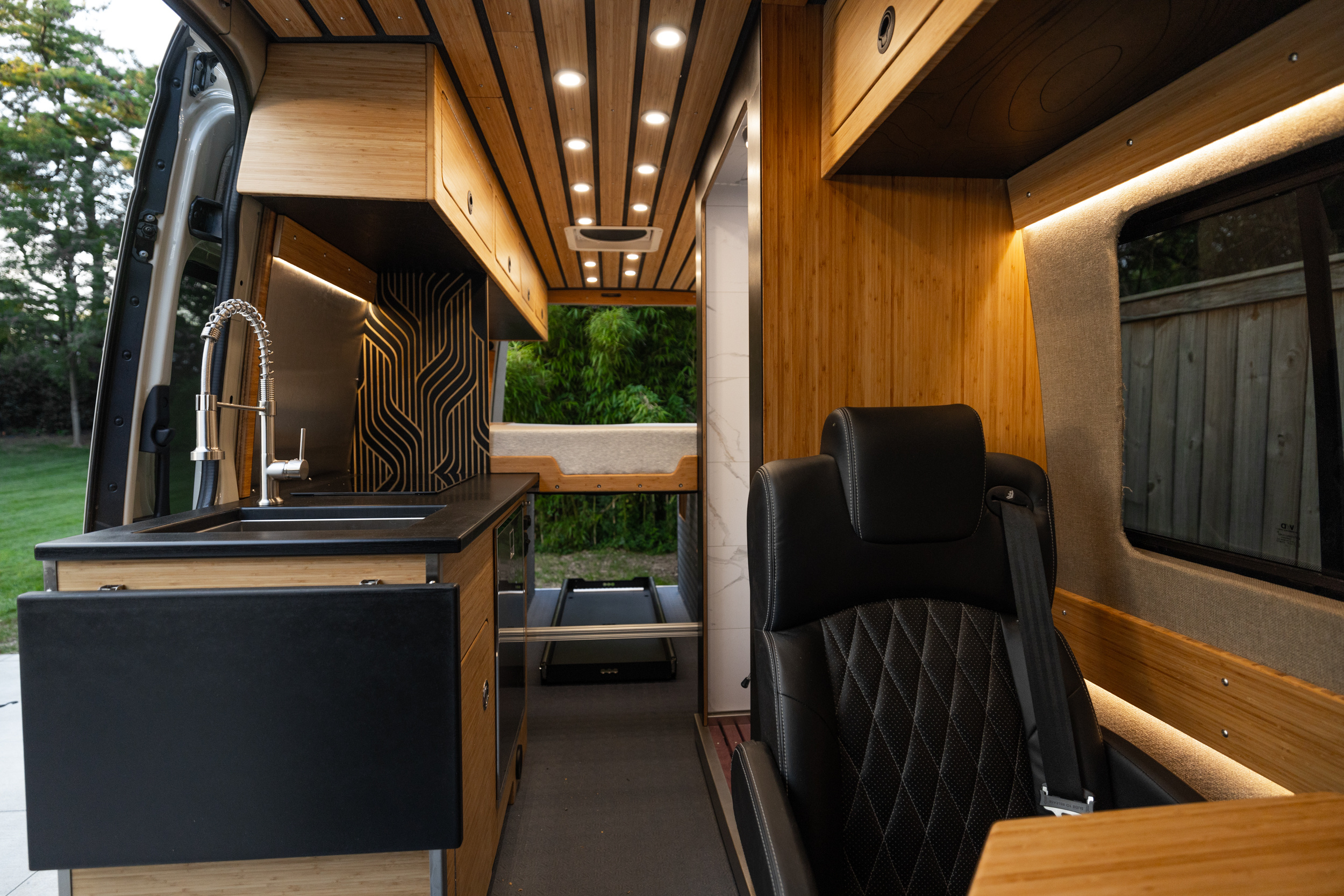 Handcrafted Sprinter Van Build - Richlite & Cali Bamboo