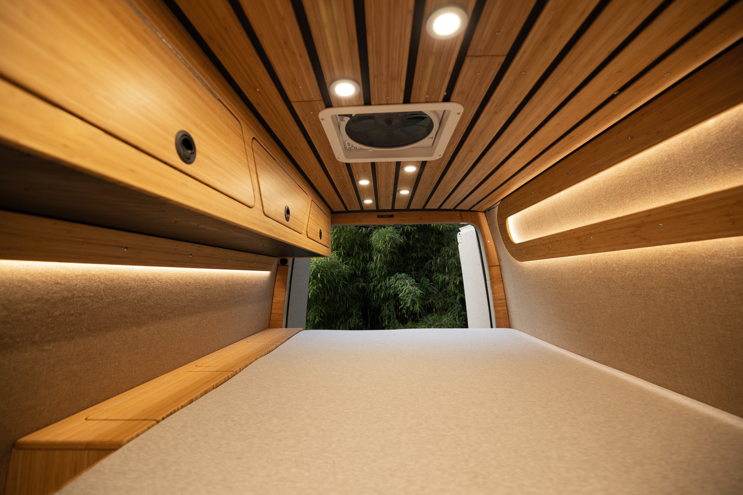 Handcrafted Sprinter Van Build - Richlite & Cali Bamboo