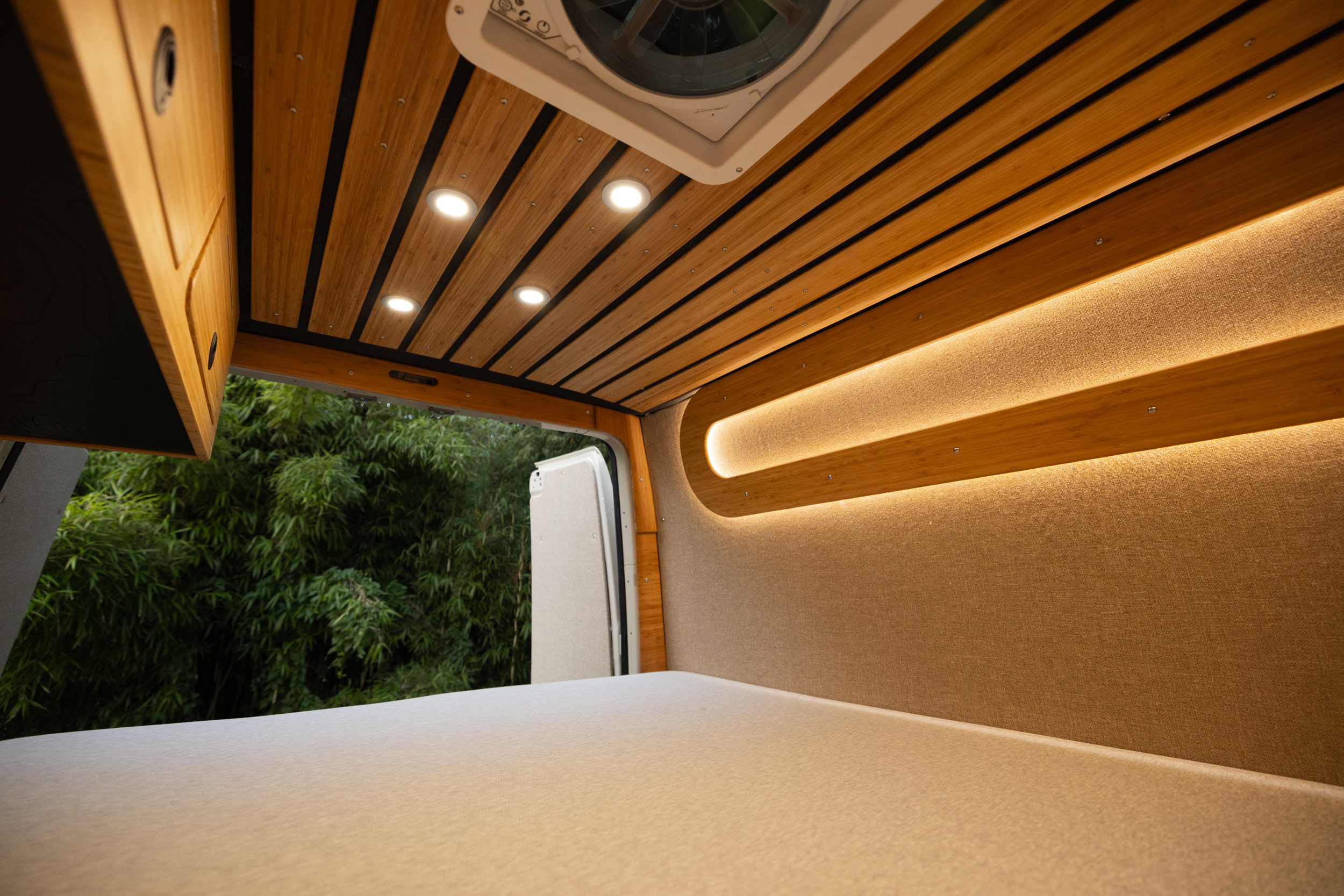 Handcrafted Sprinter Van Build - Richlite & Cali Bamboo