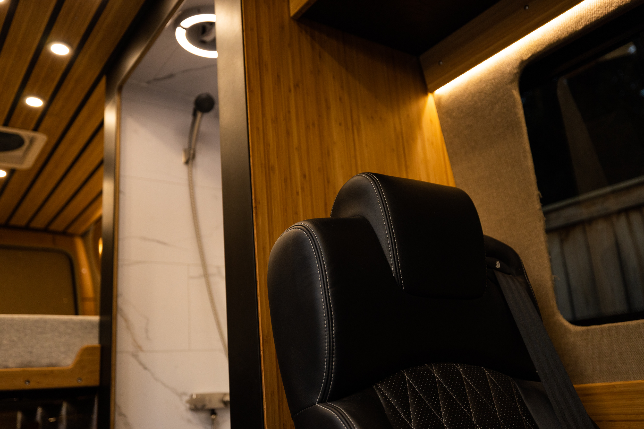 Handcrafted Sprinter Van Build - Richlite & Cali Bamboo