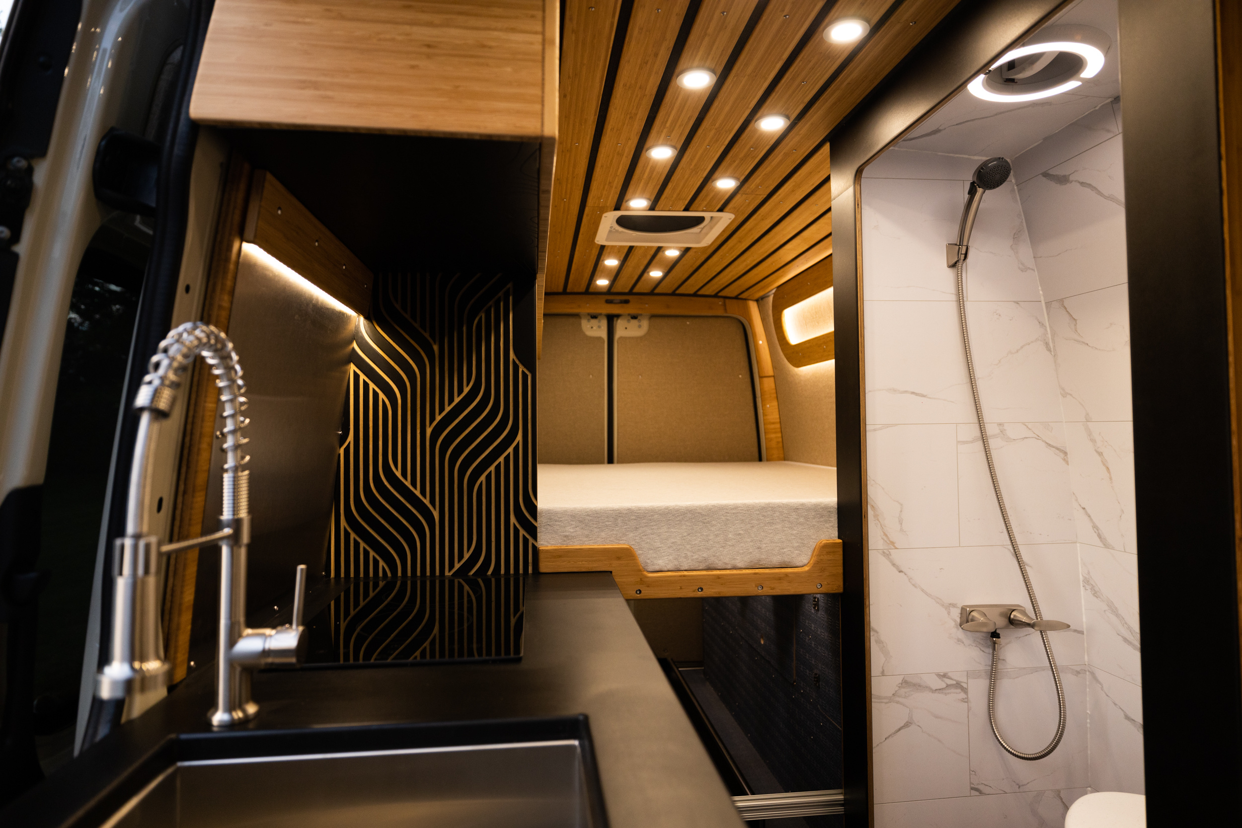 Handcrafted Sprinter Van Build - Richlite & Cali Bamboo