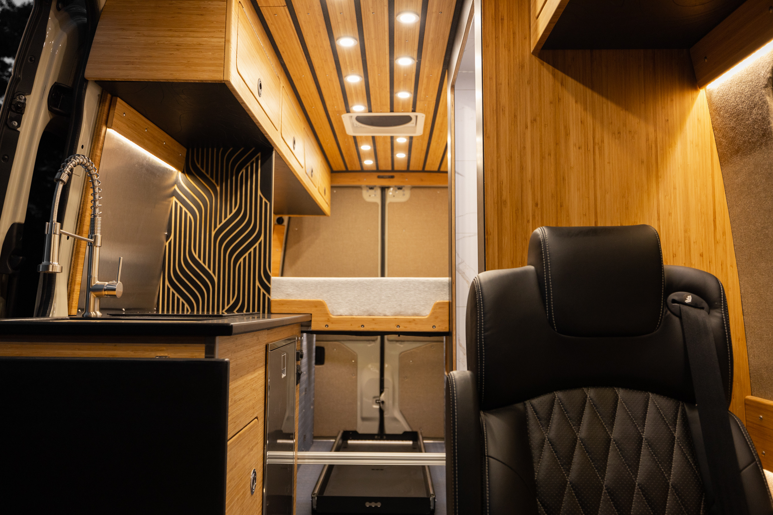 Handcrafted Sprinter Van Build - Richlite & Cali Bamboo