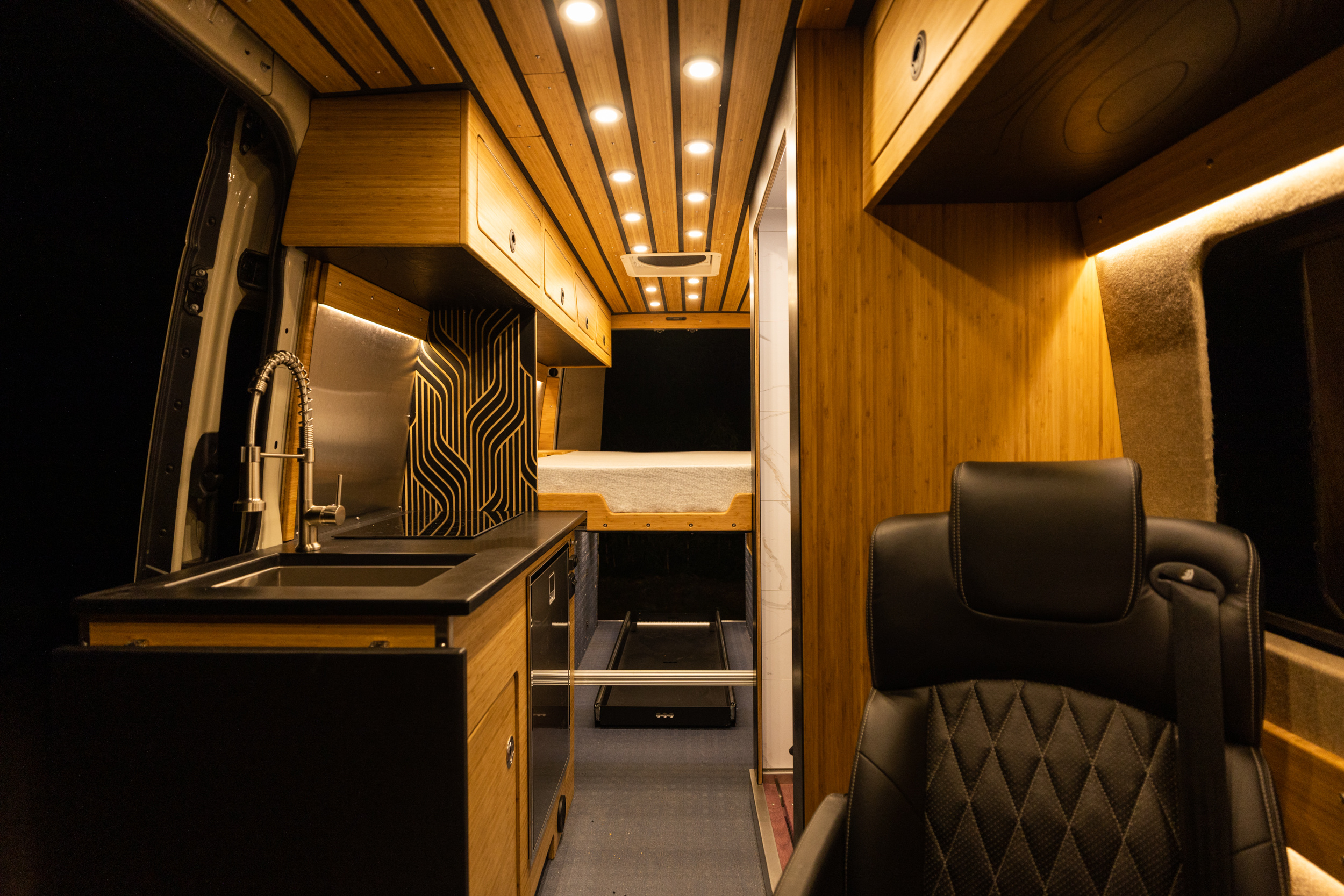 Handcrafted Sprinter Van Build - Richlite & Cali Bamboo
