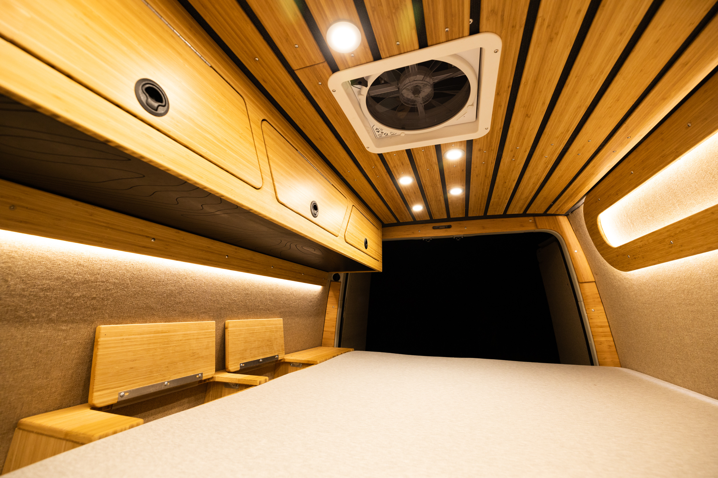 Handcrafted Sprinter Van Build - Richlite & Cali Bamboo