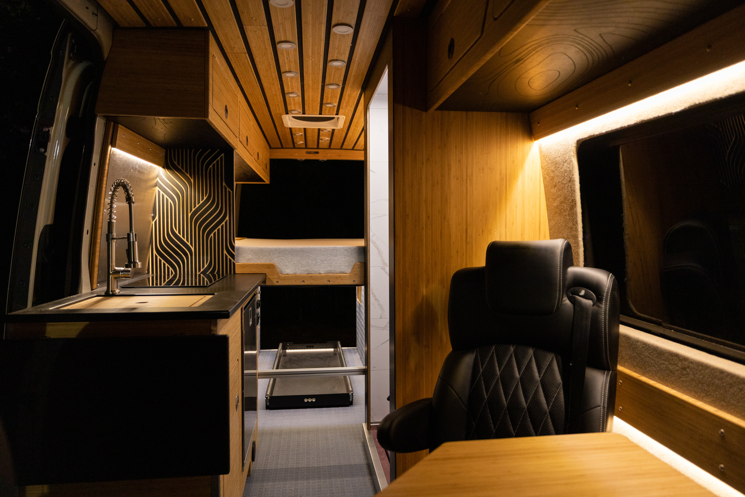 Handcrafted Sprinter Van Build - Richlite & Cali Bamboo
