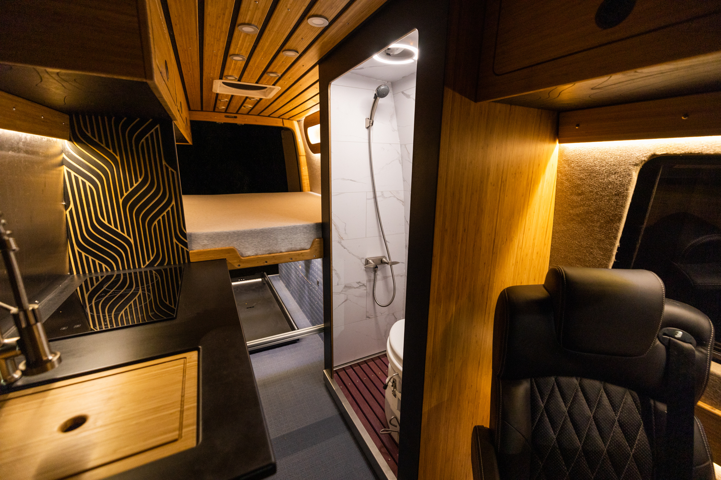 Handcrafted Sprinter Van Build - Richlite & Cali Bamboo