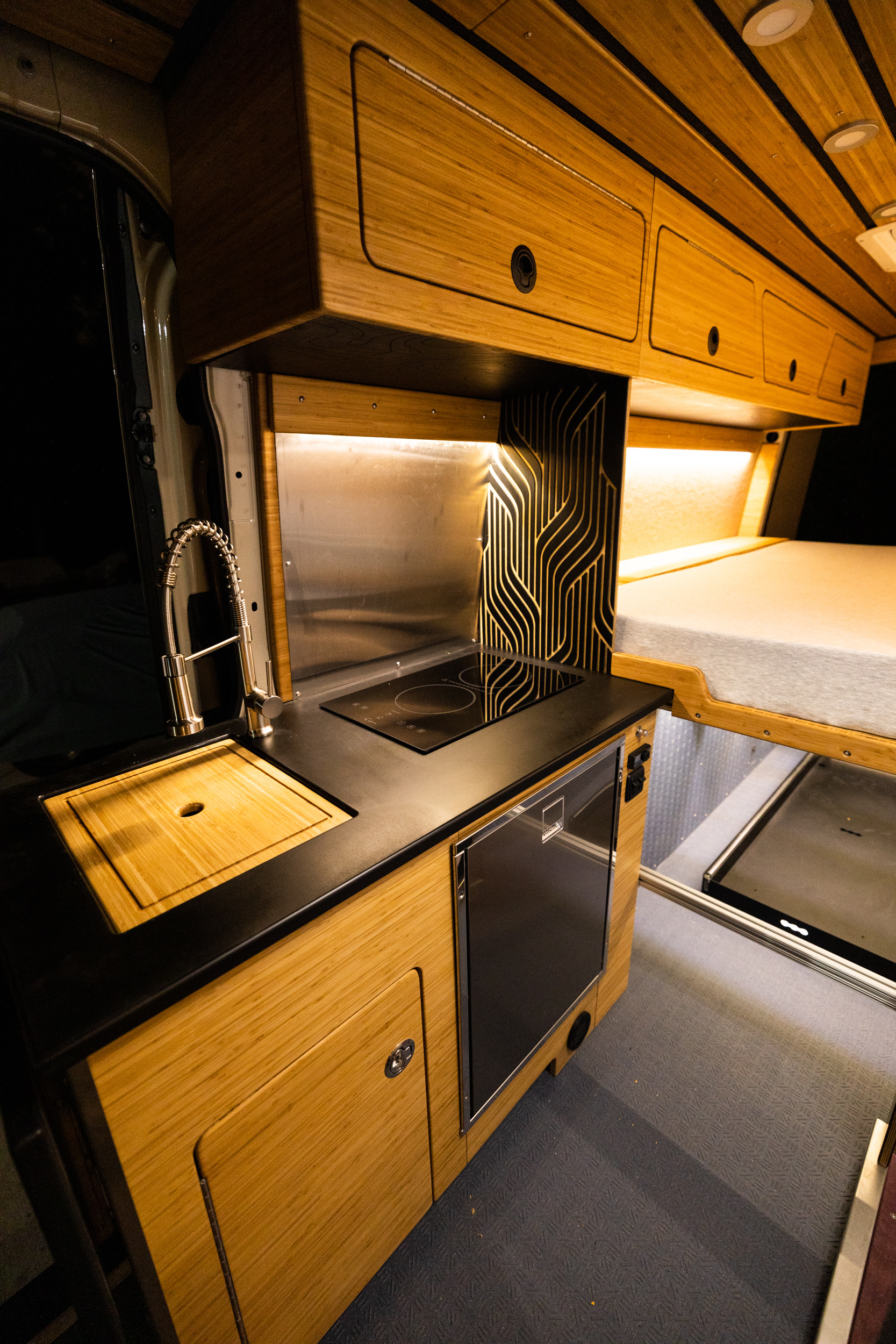 Handcrafted Sprinter Van Build - Richlite & Cali Bamboo