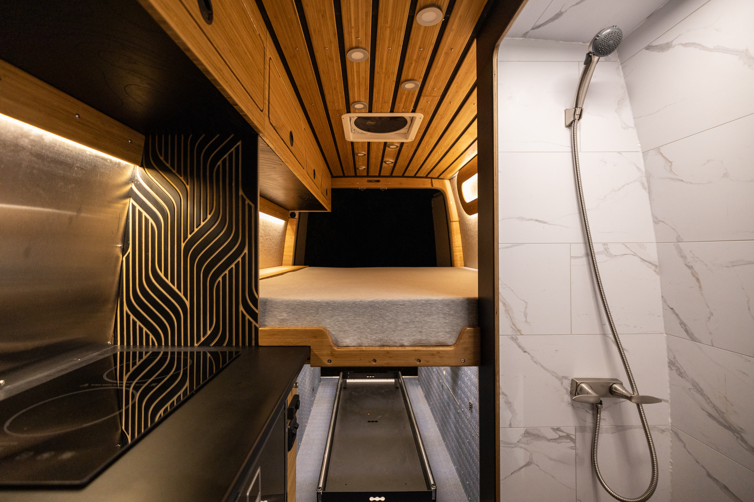 Handcrafted Sprinter Van Build - Richlite & Cali Bamboo