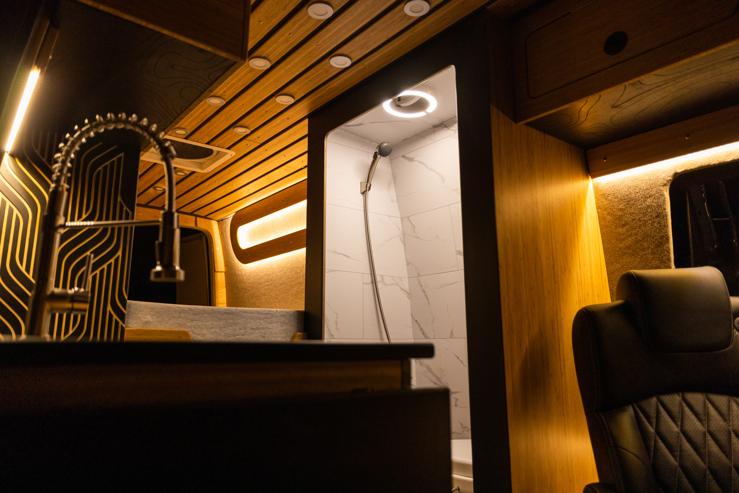 Handcrafted Sprinter Van Build - Richlite & Cali Bamboo