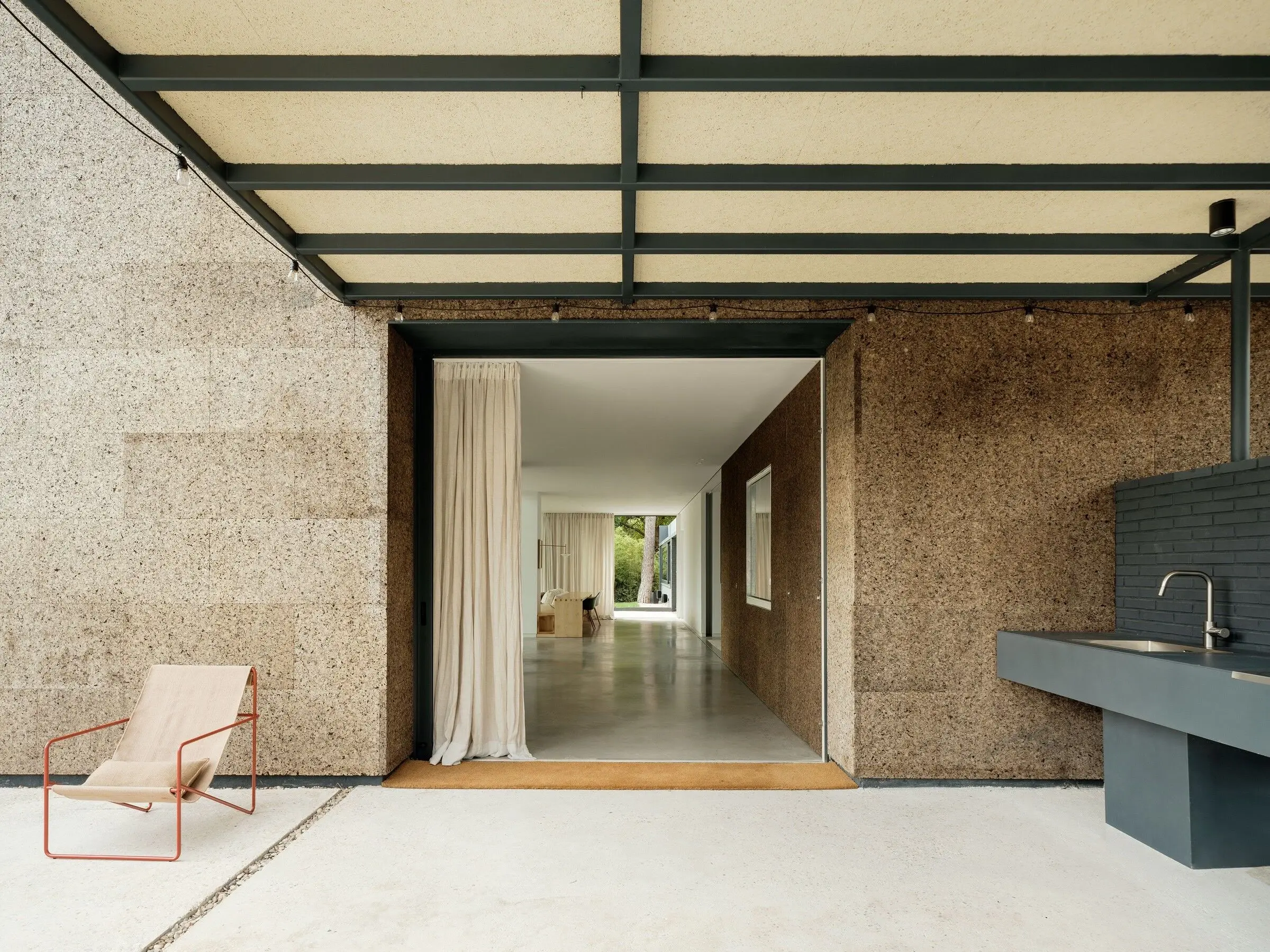 The Three Little Pigs Cork House - Amorim Cork Facade - Madrid, Spain